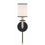 Crystorama HAT-471-BF-VG Black Forged,Vibrant Gold Hatfield 1 Light Black Forged  Plus  Vibrant Gold Wall Mount Image 7