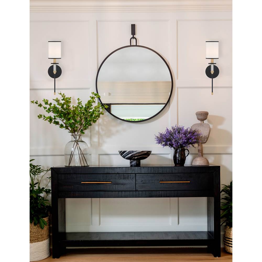 Crystorama HAT-471-BF-VG Black Forged,Vibrant Gold Hatfield 1 Light Black Forged  Plus  Vibrant Gold Wall Mount Image 3