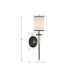 Crystorama HAT-471-BF-VG Black Forged,Vibrant Gold Hatfield 1 Light Black Forged  Plus  Vibrant Gold Wall Mount Image 2