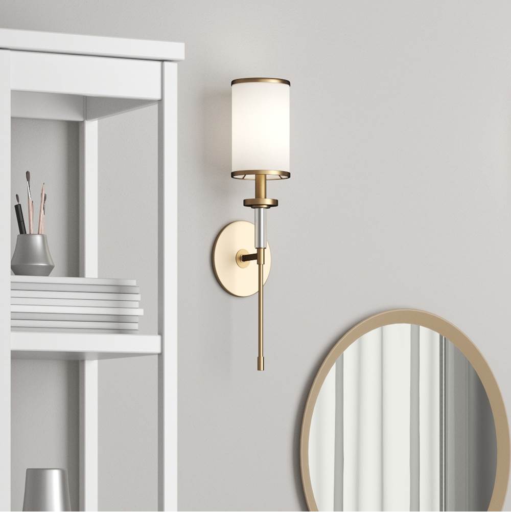 Crystorama Hatfield 1 Light Black Forged  Plus  Vibrant Gold Wall Mount