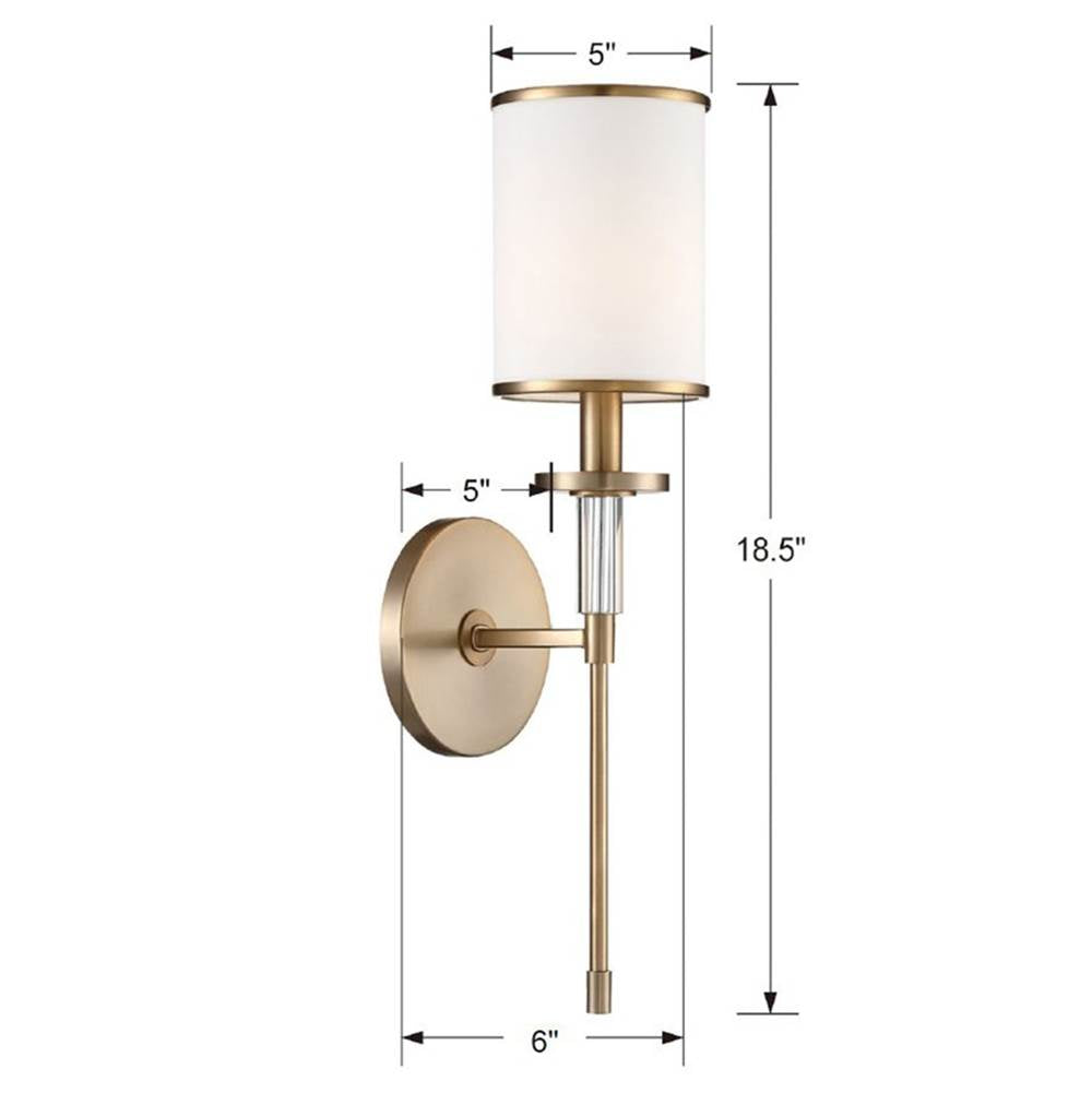 Crystorama HAT-471-VG Vibrant Gold Hatfield 1 Light Vibrant Gold Wall Mount Image 2