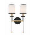 Crystorama HAT-472-BF-VG Black Forged,Vibrant Gold Hatfield 2 Light Black Forged  Plus  Vibrant Gold Wall Mount Image 1
