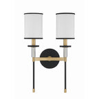 Crystorama Hatfield 2 Light Black Forged  Plus  Vibrant Gold Wall Mount
