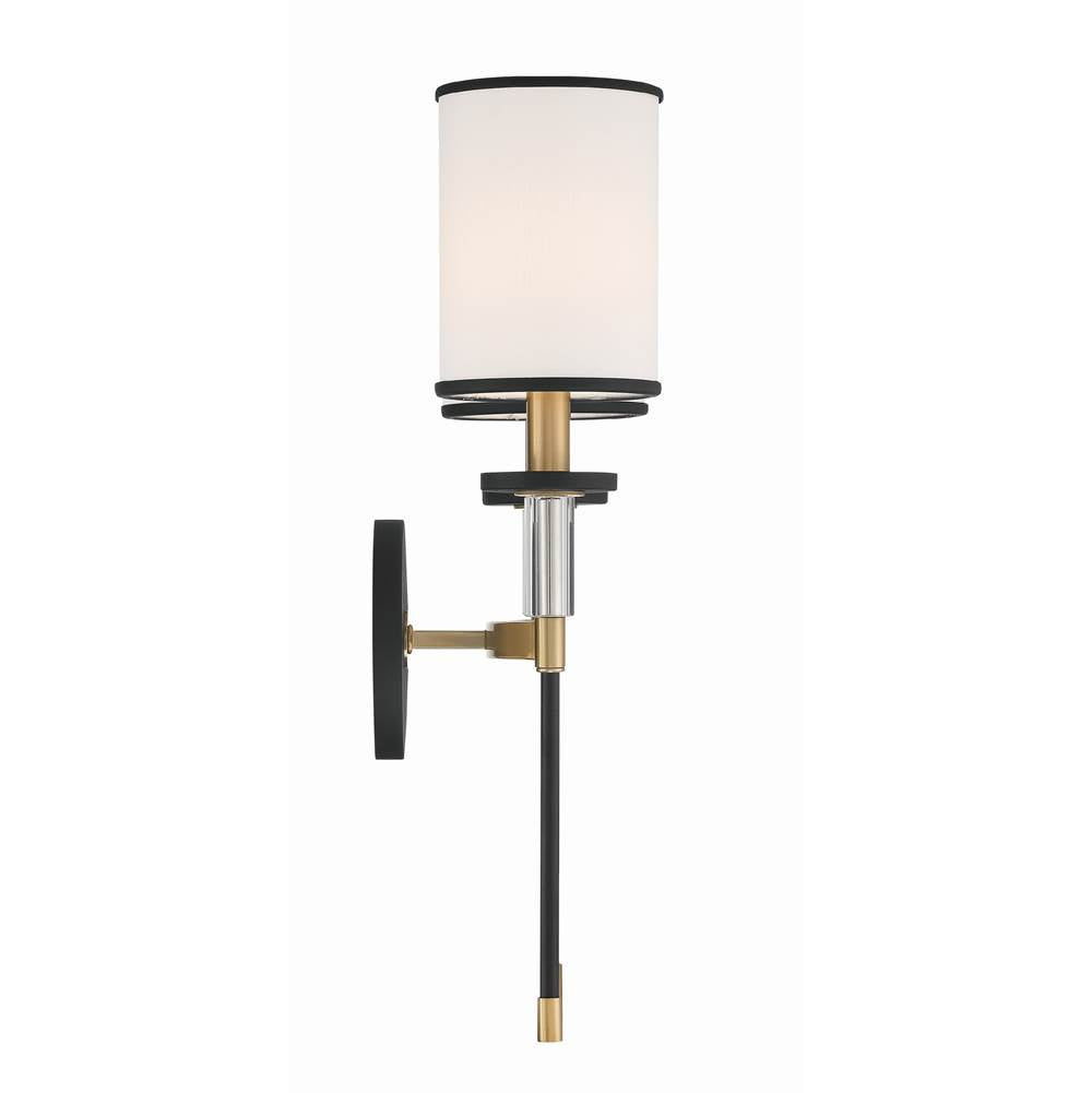 Crystorama HAT-472-BF-VG Black Forged,Vibrant Gold Hatfield 2 Light Black Forged  Plus  Vibrant Gold Wall Mount Image 4