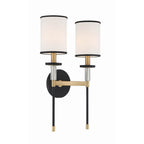 Crystorama HAT-472-BF-VG Black Forged,Vibrant Gold Hatfield 2 Light Black Forged  Plus  Vibrant Gold Wall Mount Image 3