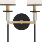 Crystorama HAT-472-BF-VG Black Forged,Vibrant Gold Hatfield 2 Light Black Forged  Plus  Vibrant Gold Wall Mount Image 2