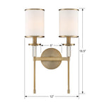 Crystorama Hatfield 2 Light Black Forged  Plus  Vibrant Gold Wall Mount
