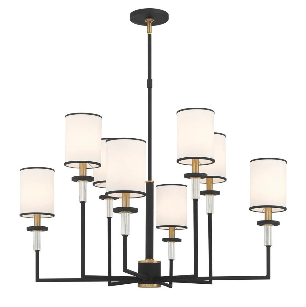 Crystorama HAT-478-BF-VG Black Forged,Vibrant Gold Hatfield 8 Light Black Forged Plus Vibrant Gold Chandelier Image 1