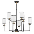 Crystorama Hatfield 8 Light Black Forged Plus Vibrant Gold Chandelier