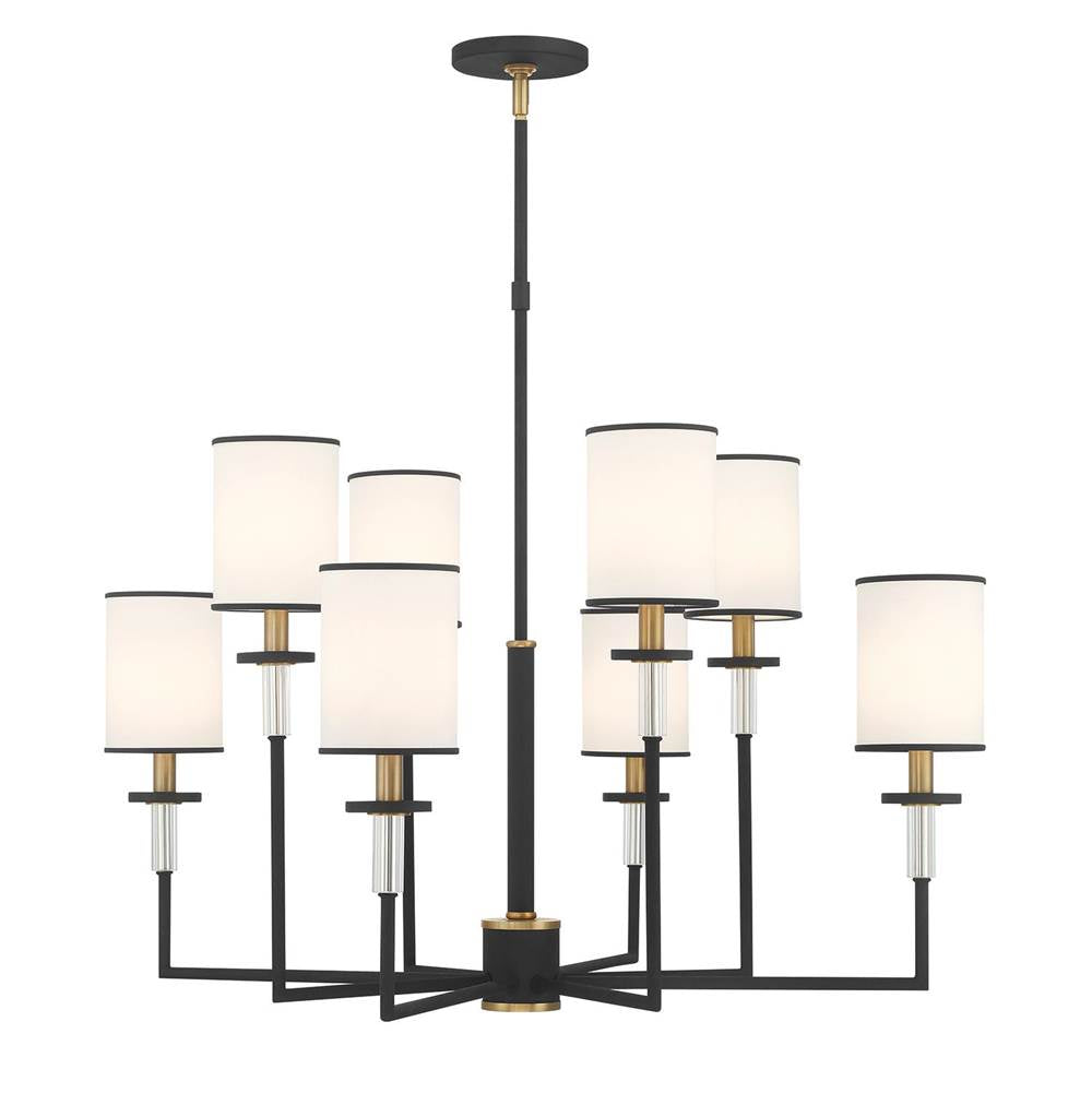 Crystorama HAT-478-BF-VG Black Forged,Vibrant Gold Hatfield 8 Light Black Forged Plus Vibrant Gold Chandelier Image 5