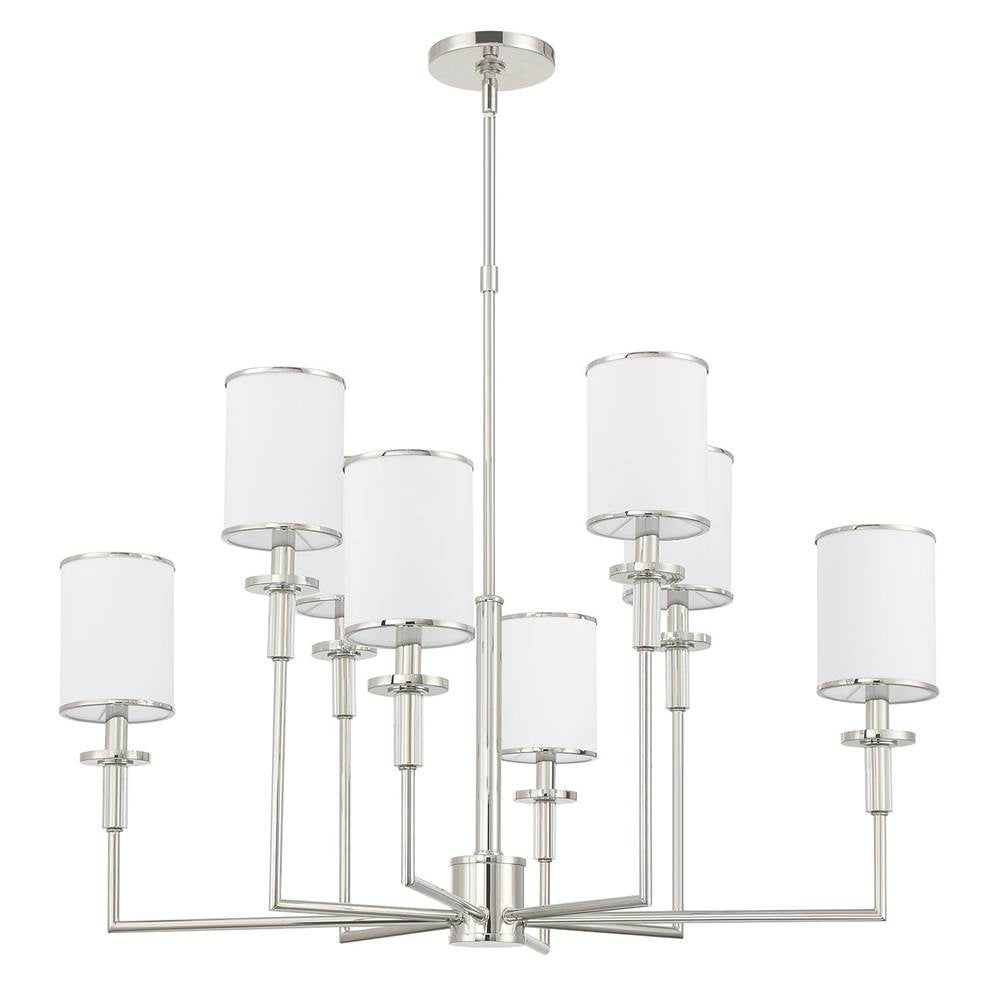 Crystorama Hatfield 8 Light Black Forged Plus Vibrant Gold Chandelier