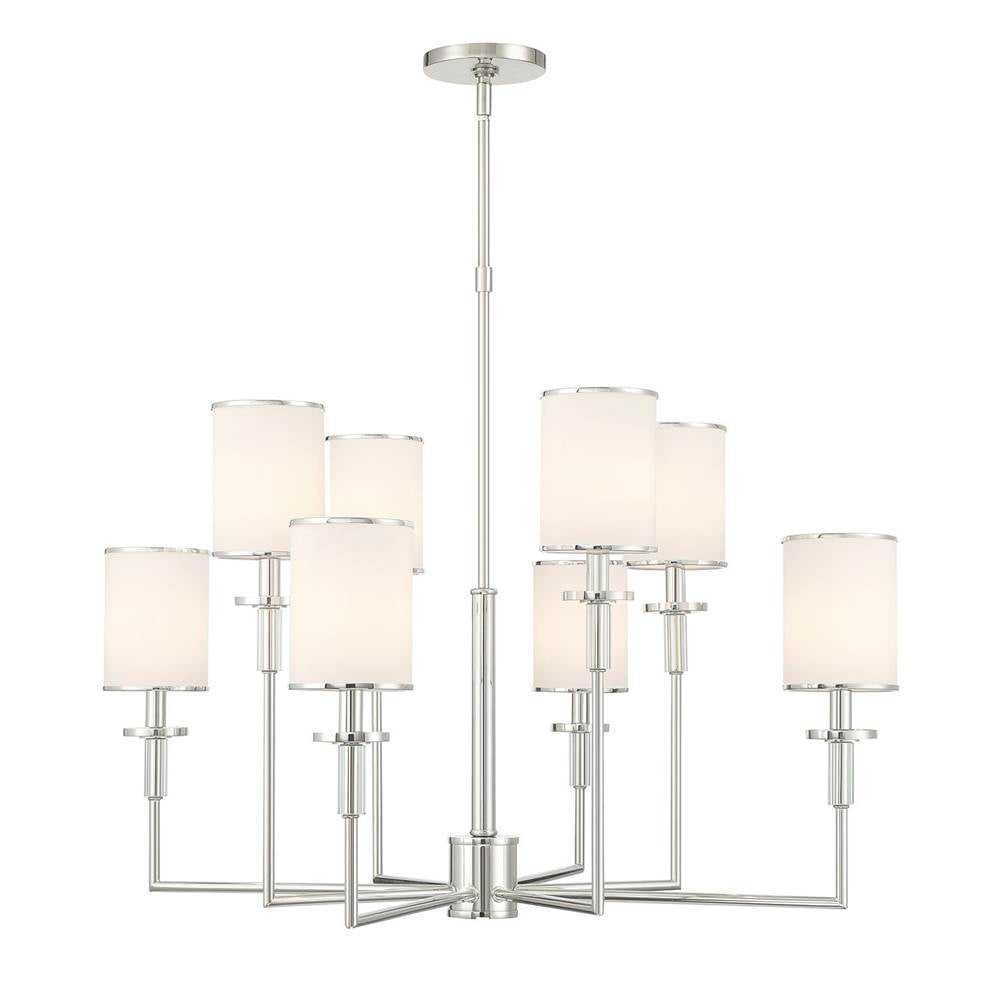 Crystorama HAT-478-PN Polished Nickel Hatfield 8 Light Polished Nickel Chandelier Image 5
