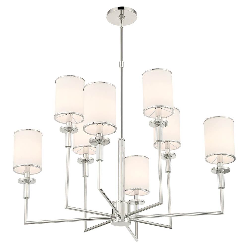 Crystorama HAT-478-PN Polished Nickel Hatfield 8 Light Polished Nickel Chandelier Image 4