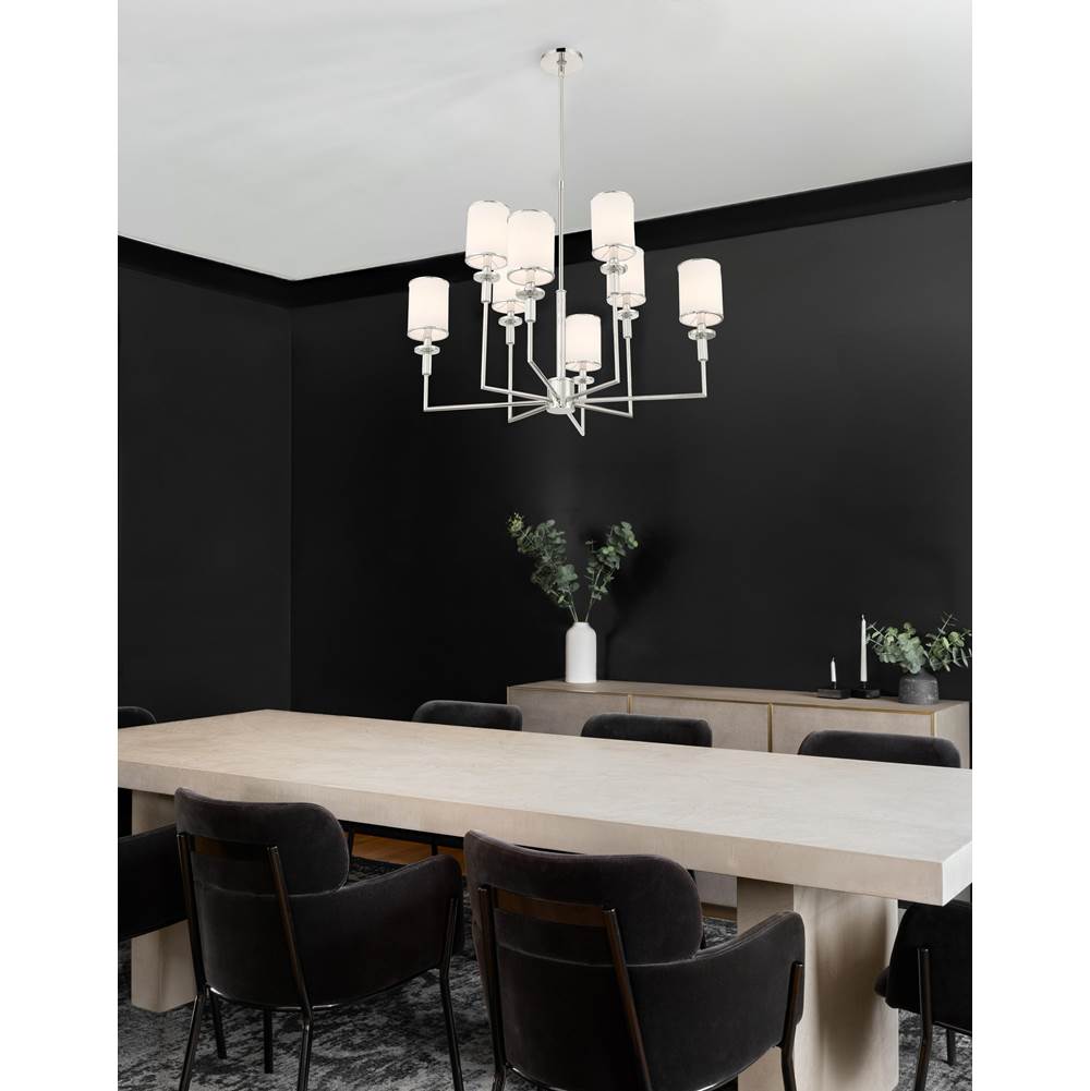 Crystorama HAT-478-PN Polished Nickel Hatfield 8 Light Polished Nickel Chandelier Image 2