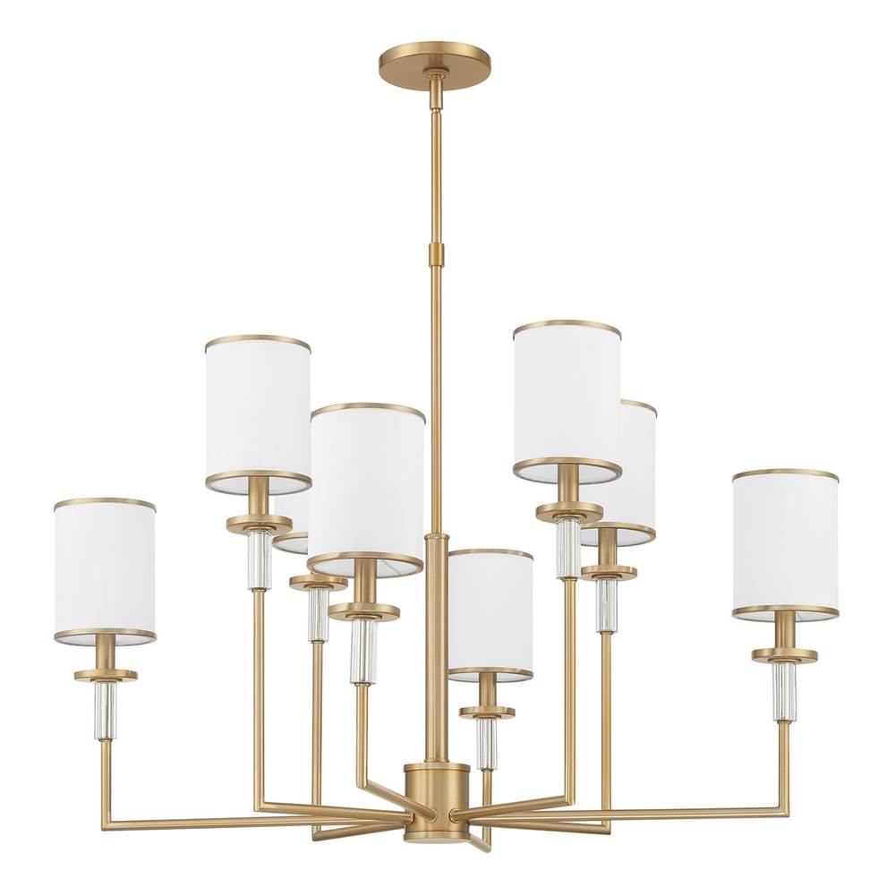 Crystorama Hatfield 8 Light Black Forged Plus Vibrant Gold Chandelier