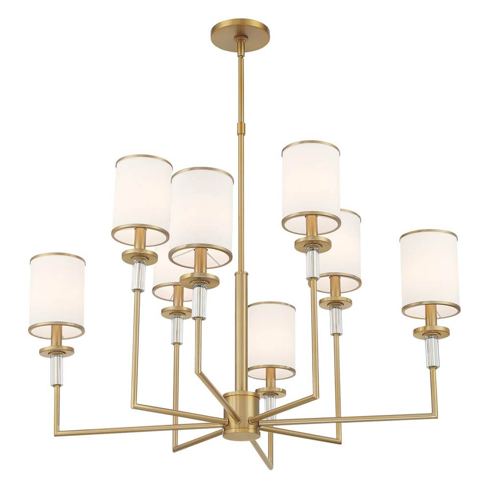 Crystorama HAT-478-VG Vibrant Gold Hatfield 8 Light Vibrant Gold Chandelier Image 4