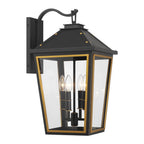 Crystorama HAW-603-MK-TG Matte Black,Textured Gold Hawkins 4 Light Matte Black Plus Textured Gold Outdoor Sconce Image 1