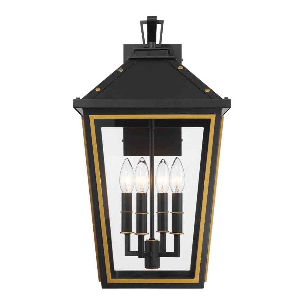 Crystorama HAW-603-MK-TG Matte Black,Textured Gold Hawkins 4 Light Matte Black Plus Textured Gold Outdoor Sconce Image 5