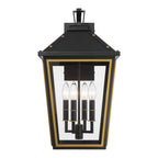 Crystorama HAW-603-MK-TG Matte Black,Textured Gold Hawkins 4 Light Matte Black Plus Textured Gold Outdoor Sconce Image 5