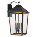 Crystorama HAW-604-MK-TG Matte Black,Textured Gold Hawkins 4 Light Matte Black Plus Textured Gold Outdoor Sconce Image 1