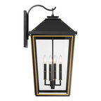Crystorama HAW-604-MK-TG Matte Black,Textured Gold Hawkins 4 Light Matte Black Plus Textured Gold Outdoor Sconce Image 4