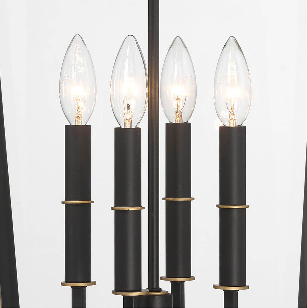 Crystorama HAW-604-MK-TG Matte Black,Textured Gold Hawkins 4 Light Matte Black Plus Textured Gold Outdoor Sconce Image 3