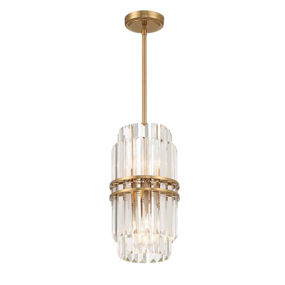 Crystorama HAY-1401-AG Aged Brass Hayes 4 Light Aged Brass Pendant Image 1