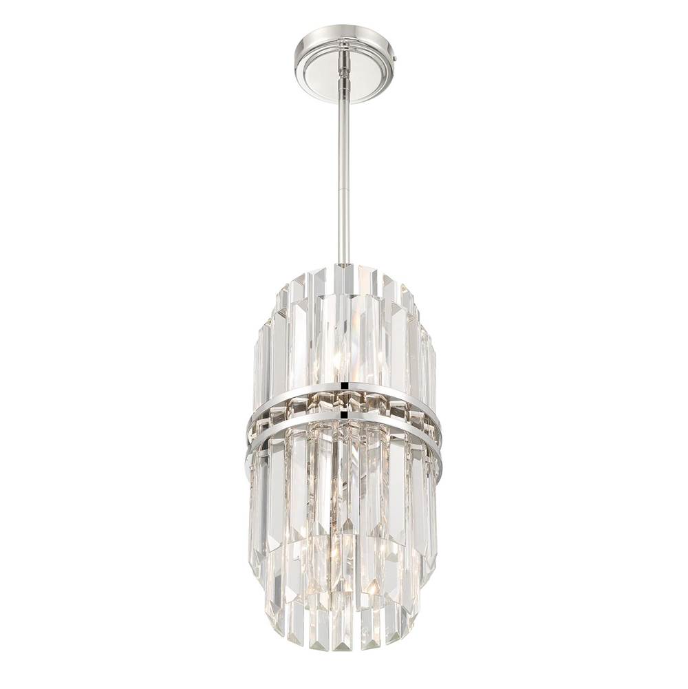 Crystorama HAY-1401-PN Polished Nickel Hayes 4 Light Polished Nickel Pendant Image 6