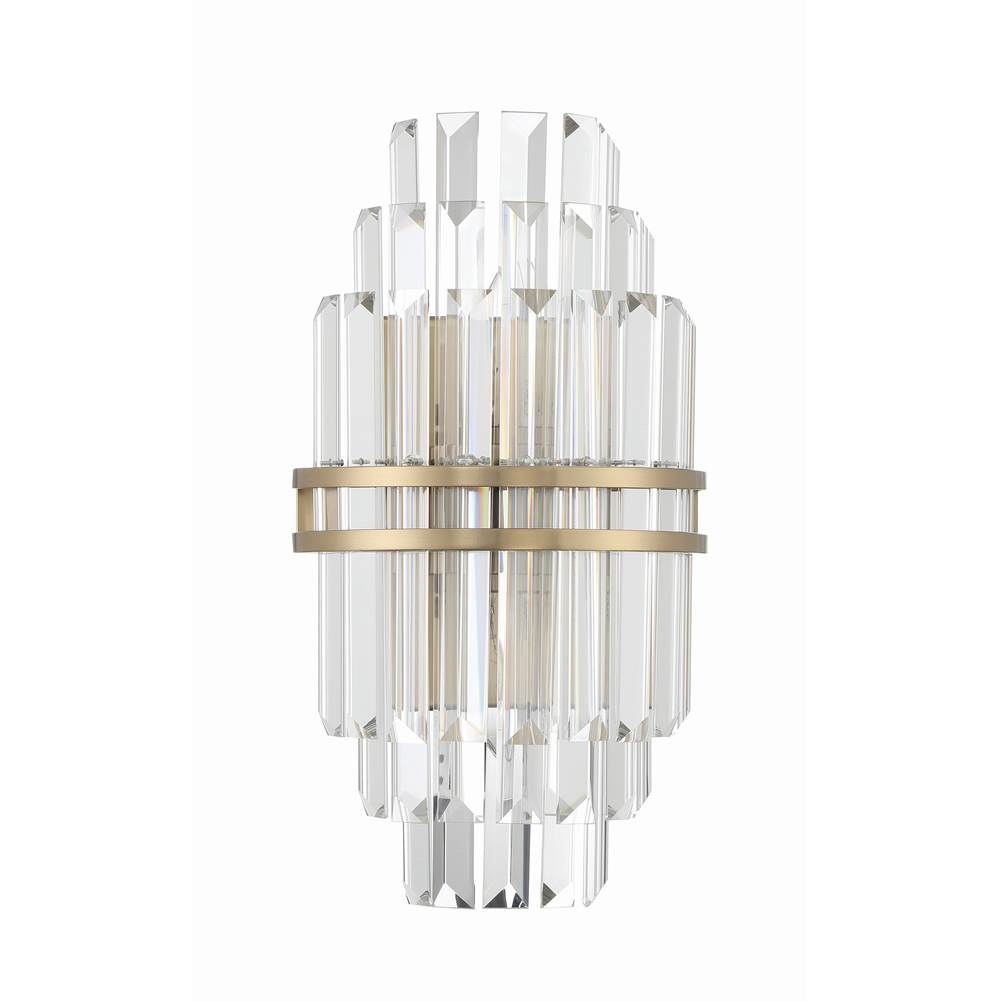 Crystorama Hayes 2 Light Aged Brass Wall Mount