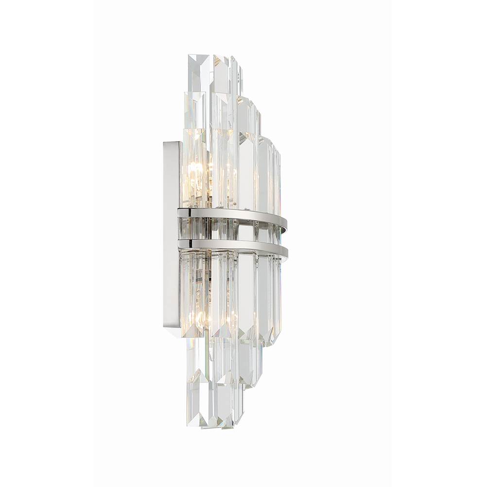 Crystorama Hayes 2 Light Aged Brass Wall Mount