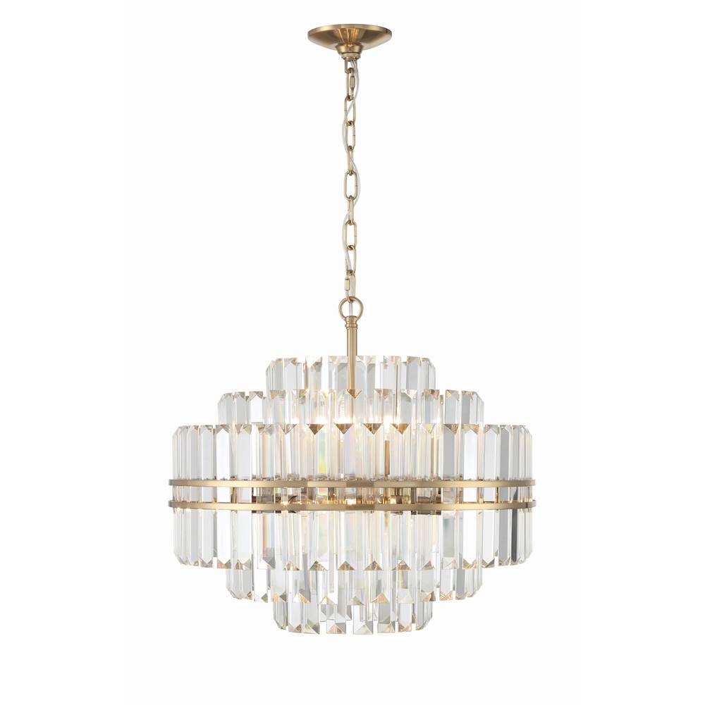 Crystorama HAY-1405-AG Aged Brass Hayes 12 Light Aged Brass Chandelier Image 1