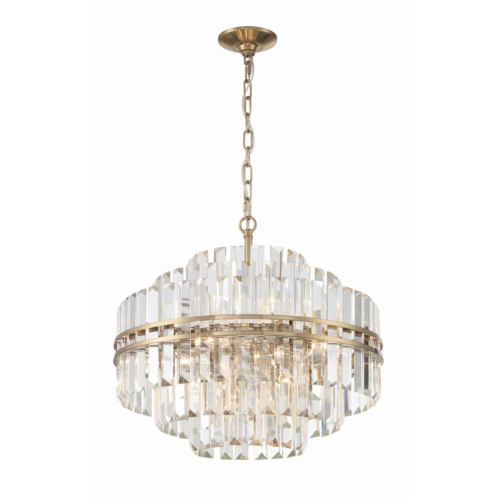 Crystorama Hayes 12 Light Aged Brass Chandelier