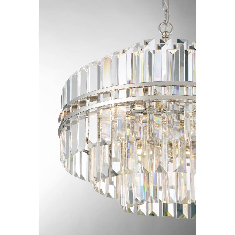 Crystorama HAY-1405-PN Polished Nickel Hayes 12 Light Polished Nickel Chandelier Image 4