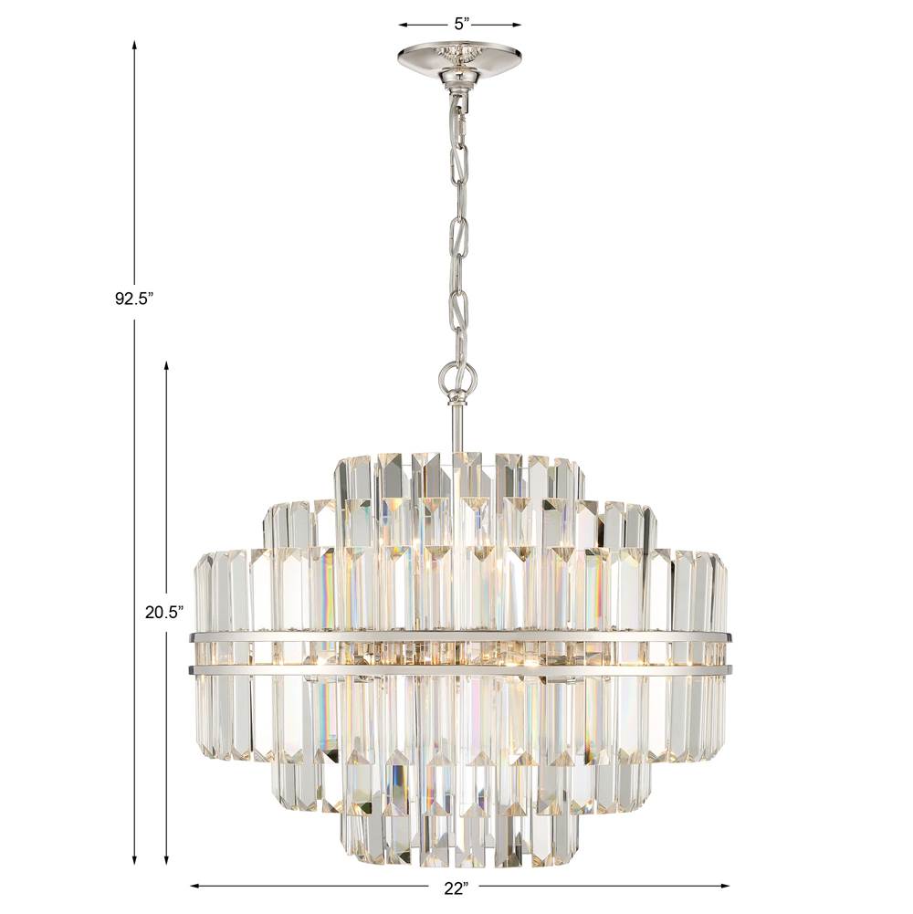 Crystorama HAY-1405-PN Polished Nickel Hayes 12 Light Polished Nickel Chandelier Image 2