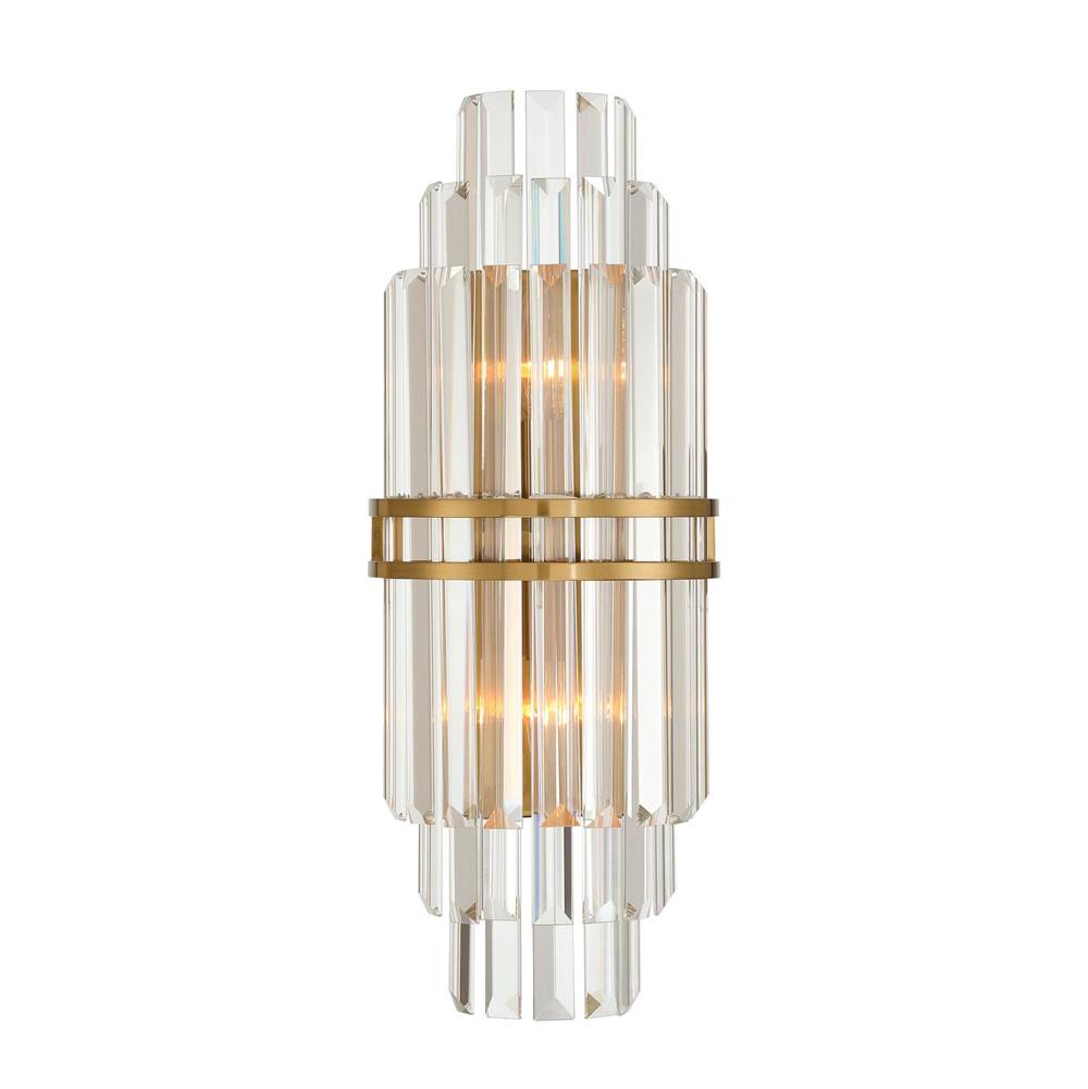 Crystorama HAY-1411-AG Aged Brass Hayes 7.5'' Aged Brass Sconce Image 1