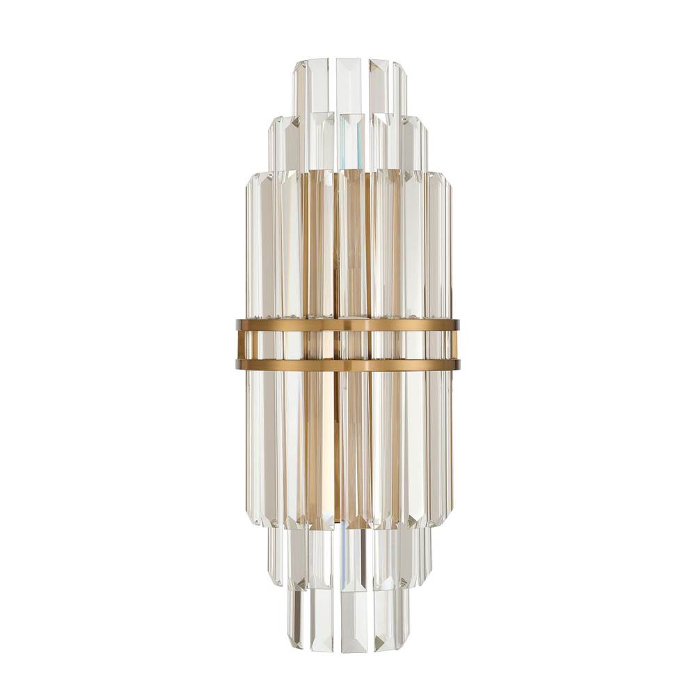 Crystorama Hayes 7.5'' Aged Brass Sconce