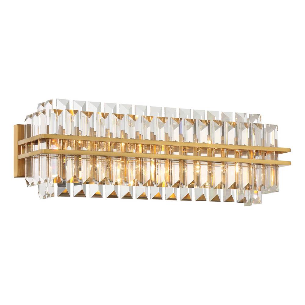 Crystorama HAY-1413-AG Aged Brass Hayes 4 Light Aged Brass Bathroom Vanity Image 1