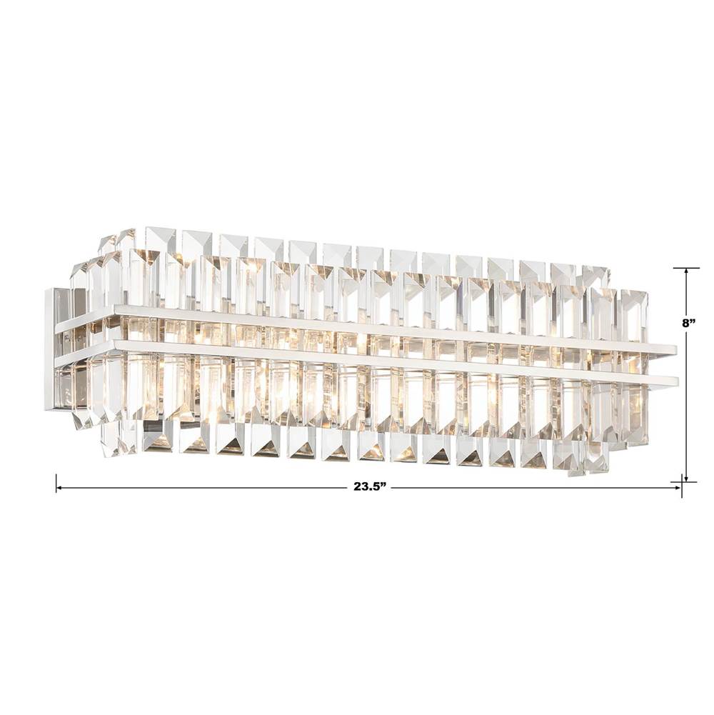 Crystorama HAY-1413-PN Polished Nickel Hayes 4 Light Polished Nickel Bathroom Vanity Image 3