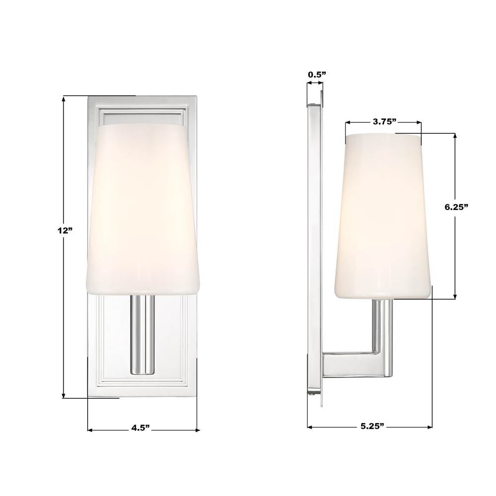 Crystorama HGN-3901-CH Polished Chrome Hogan 4.5'' Polished Chrome Sconce Image 2