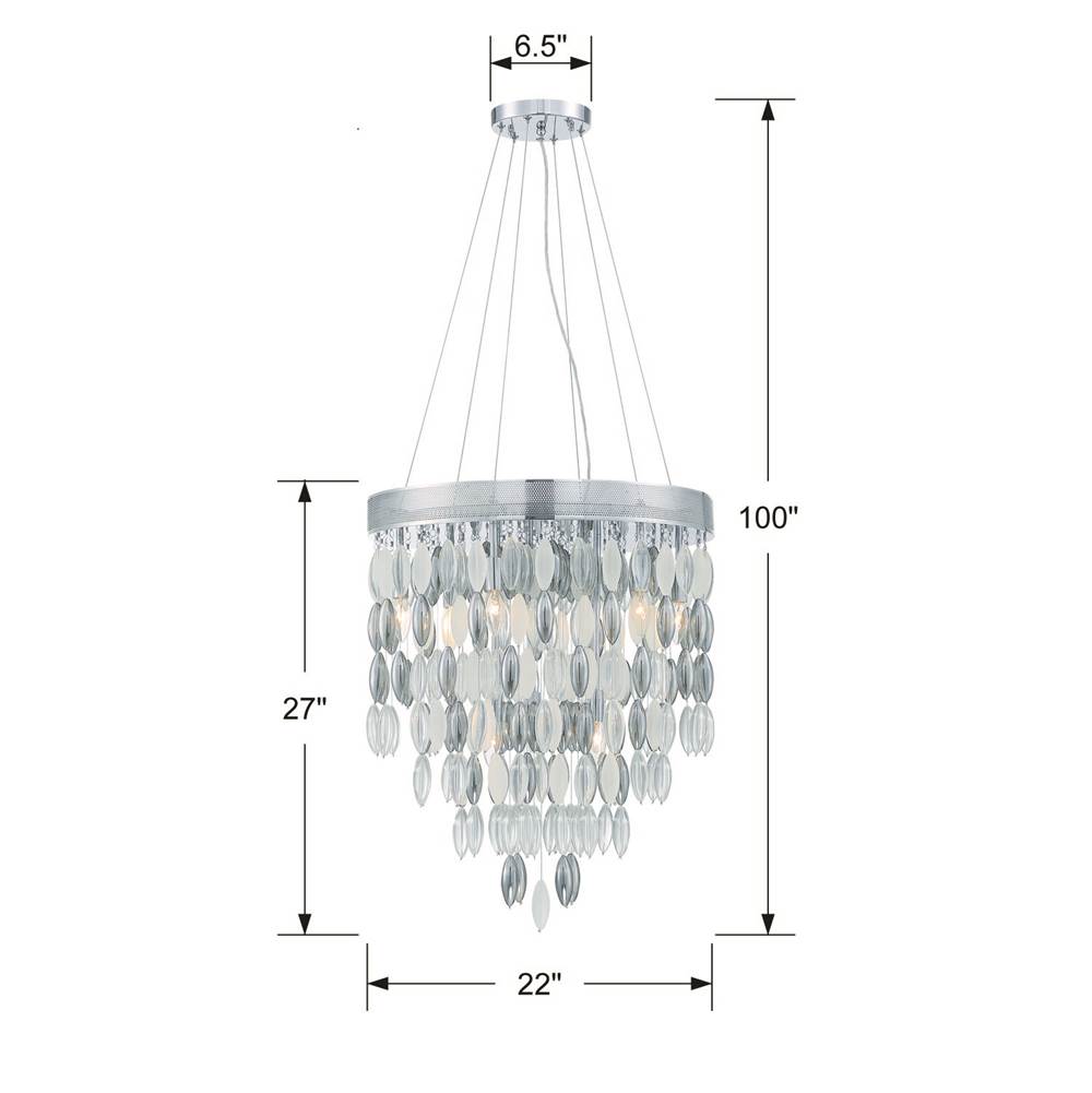 Crystorama Hudson 9 Light Polished Chrome Chandelier