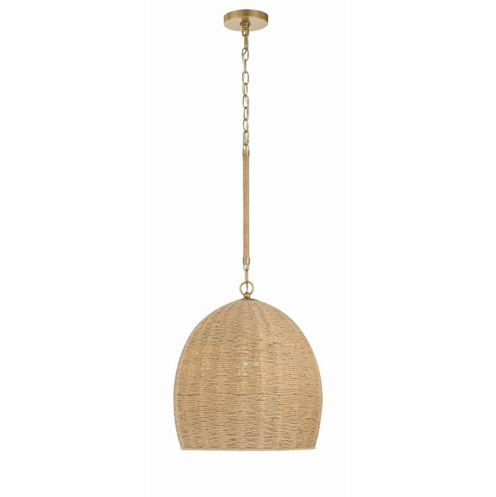 Crystorama JAC-10500-SG Soft Gold Jace 1 Light Soft Gold Pendant Image 1