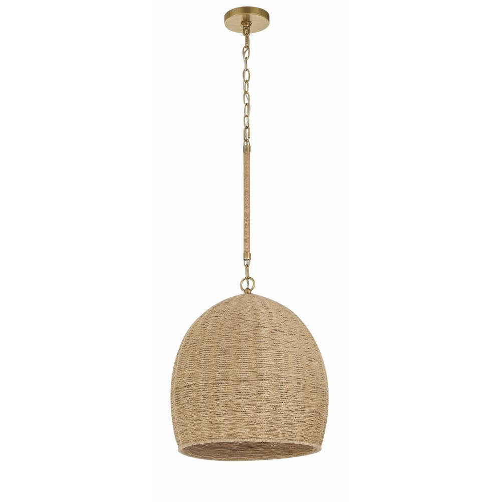 Crystorama Jace 1 Light Soft Gold Pendant