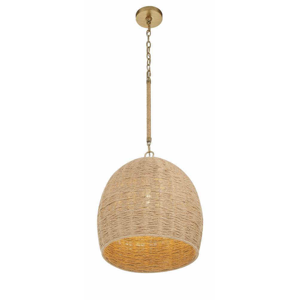 Crystorama JAC-10500-SG Soft Gold Jace 1 Light Soft Gold Pendant Image 6