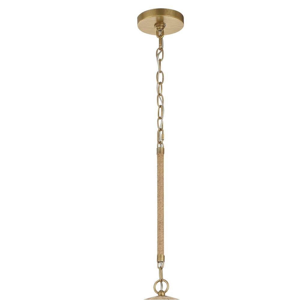 Crystorama JAC-10500-SG Soft Gold Jace 1 Light Soft Gold Pendant Image 4