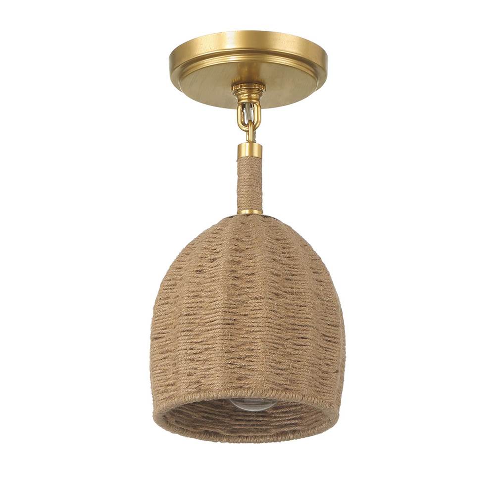 Crystorama Jace 1 Light Soft Gold Semi Flush