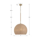 Crystorama JAC-10503-SG Soft Gold Jace 3 Light Soft Gold Pendant Image 2