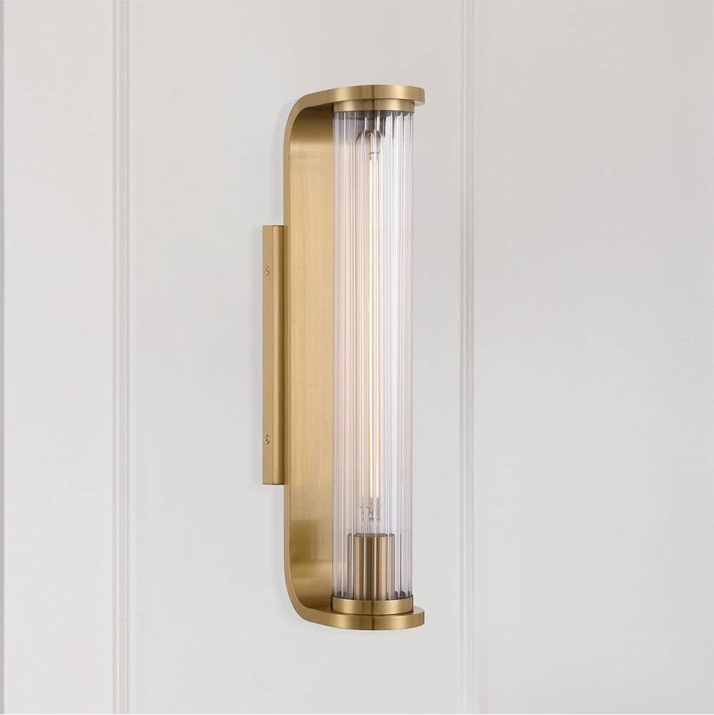 Crystorama JAR-2301-AG Aged Brass Jarvis 1 Light Led Aged Brass Sconce Image 2