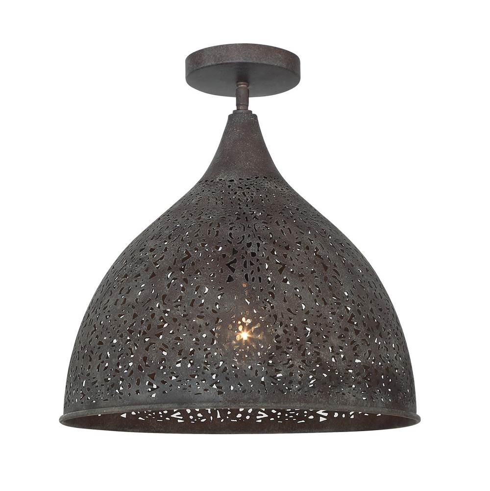 Crystorama JAS-A5010-FB_CEILING Forged Bronze Jasmine 14'' Forged Bronze Semi Flush Mount Image 1