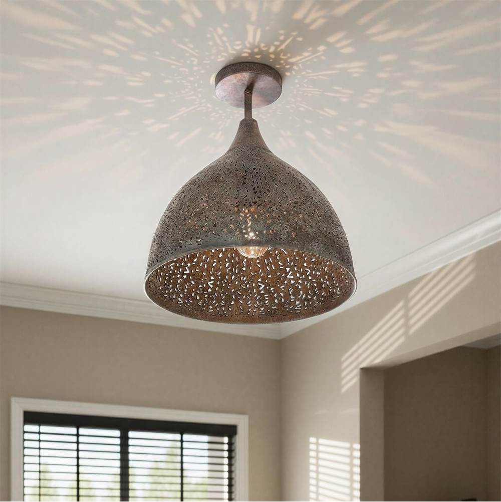 Crystorama JAS-A5010-FB_CEILING Forged Bronze Jasmine 14'' Forged Bronze Semi Flush Mount Image 4