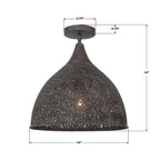 Crystorama JAS-A5010-FB_CEILING Forged Bronze Jasmine 14'' Forged Bronze Semi Flush Mount Image 3
